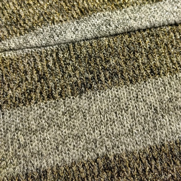 Daytrip Gray Striped Sparkly Gold Sweater Tunic - Picture 6 of 8